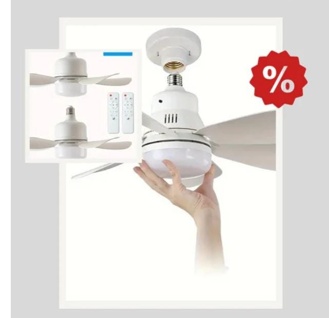 Ventilador Versión 2025+ luz LED + Control 3 en 1
