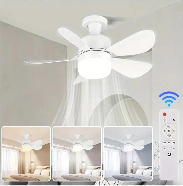 Ventilador Versión 2025+ luz LED + Control 3 en 1